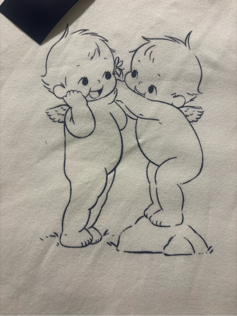 BNWT Brandy Melville John Galt Cherub Angel Ringer Baby Tee White One Size XS/S - Picture 2 of 4